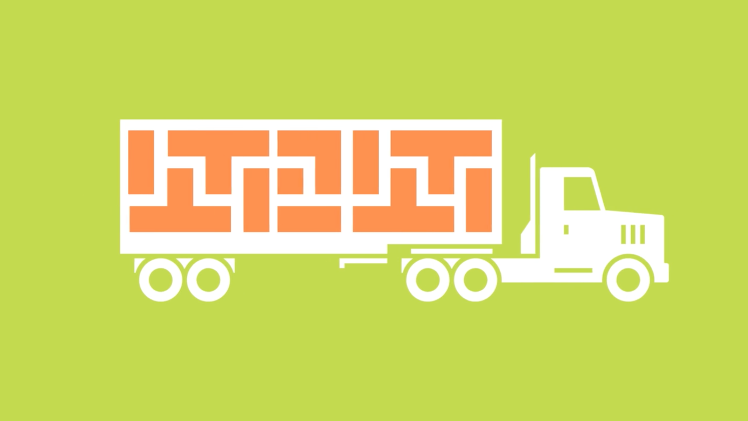 A thumbnail image featuring a Macbook screen consisting of a flat, illustrative white and orange truck on a lime green background.