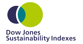 An image of the 'Dow Jones Sustainability Index' logo.