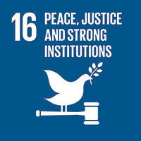 An image of the 16th Sustainability Goal, 'Peace and Justice Strong Institutions'